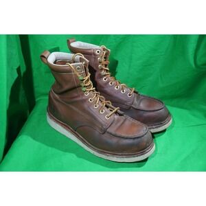 Rockrooster Mens Edgewood 6 Inch Brown Wedge Steel Toe Work Boots Size 10